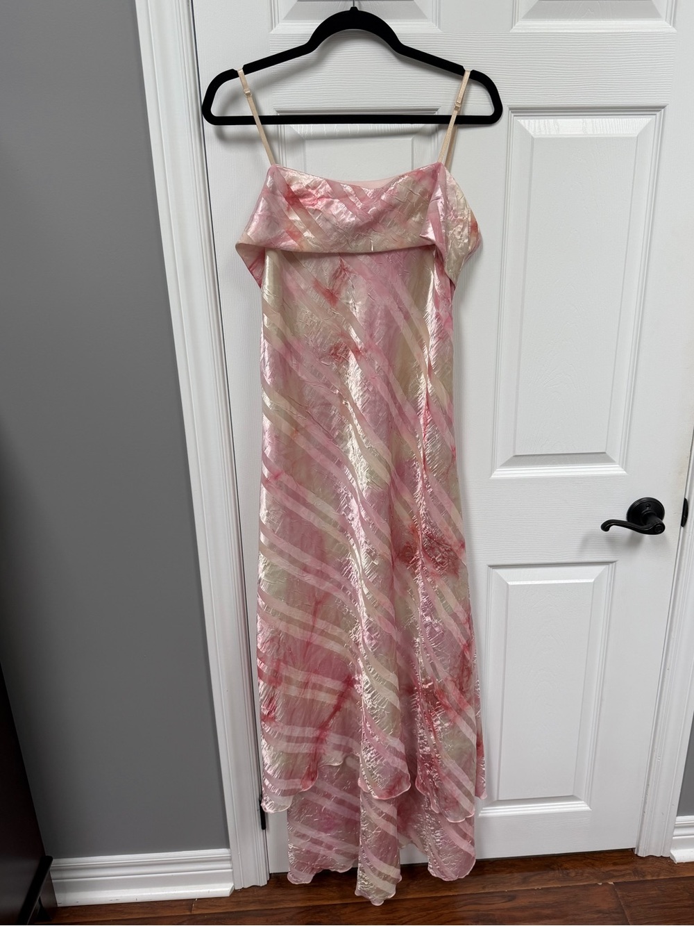 Vintage Pink and Cream Shimmer Slip Dress